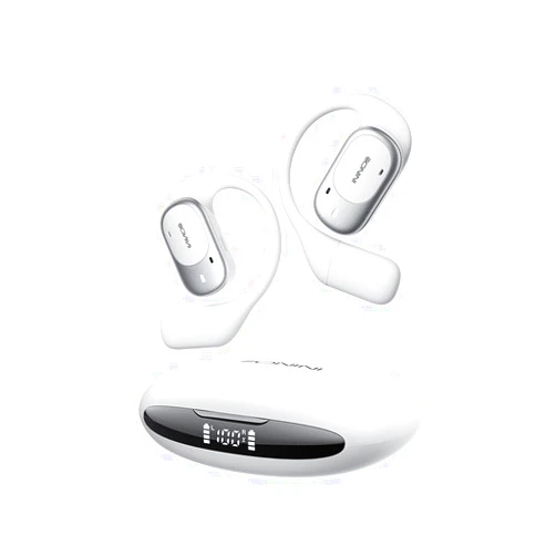 Eonini Open-Ear Headphones, True Wireless Bluetooth Earbuds with Microphone, Adjustable Earhooks, Comfortable Fit, 40H Playtime, Powerful Sound, IPX5 Waterproof, Smart Display Case