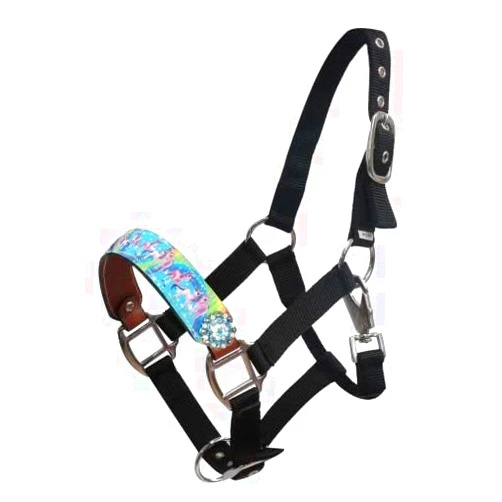 Showman Pony Size Rainbow Pony Halter w/Rhinestone Conchos! New