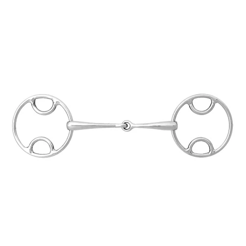 Korsteel Stainless Steel Jointed Beval Loose Ring Snaffle Bit - 5
