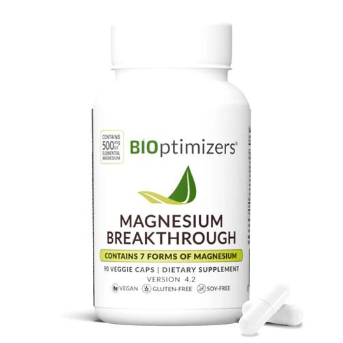 BIOptimizers Magnesium Breakthrough Supplement with 500mg - 7 Forms of Magnesium: Glycinate, Malate, Citrate, and More - Natural Support for Sleep and Cognitive Function -90 Capsules- Calming Vitamins