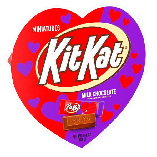 Tundras Mother's Day KltKat Miniatures Milk Chocolate Crisp Waffers Red KitKat Miniatures in a Nice Heart-Shaped Box for Mother day