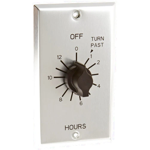 NSI TORK C512H Spring-Wound in-Wall Twist Timer with Commercial Style Metal Plate and 12-Hour Length for Automatic Shutoff of Motors or Lights