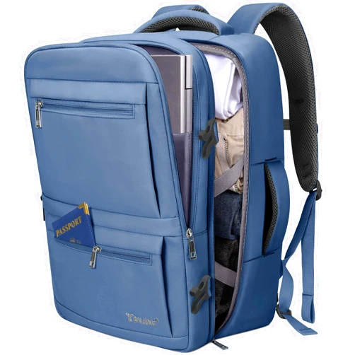 BALEINE Travel Backpack for Women Men, Large Sturdy Carry On Laptop Backpack Gifts for Business, Casual, Weekender, Hiking (Large, Dusty Blue)
