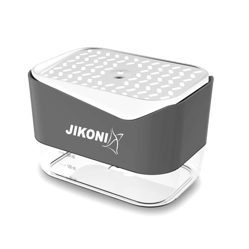 Jikoni Probus 2 in 1 Soap Dispenser Sponge Holder for Dishwasher Liquid, Liquid Dispenser Through Pump (Multi Color, 250 ML) (Grey_White)