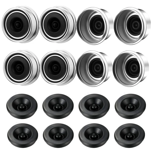 Frienda 8 Pieces Trailer Dust Cap 1.98 Inch Trailer Hub Cap Trailer Axle Grease Cap Galvanized Grease Cap Covers Dust Cap with Rubber Plugs Compatible with Most 2000-3500 lb Axles Trailer Wheel Hubs