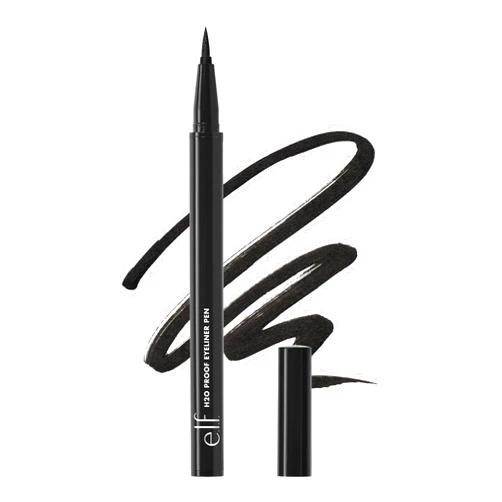 e.l.f. H2O Proof Eyeliner Pen, Felt Tip, Waterproof, Long-Lasting, High-Pigmented Liner For Bold Looks, Vegan & Cruelty-Free, Jet Black. 0.02 Fl Oz