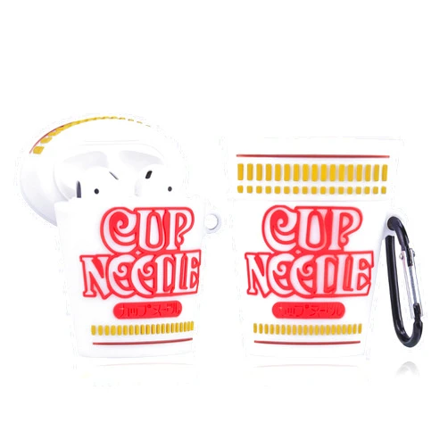 Besoar Cup Noodles for Airpod 1/2 Case, Cartoon Cute Fashion Cool Soft Silicone 3D Design Cover for Airpods, Food Unique Stylish Kawaii Funny Fun Trendy Shell Girls Women Girly Boys Cases Air Pods 2&1