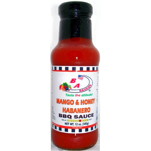 Burning Asphalt Sauces Mango & Honey Habanero BBQ Sauce - 12 oz - BA Sauces