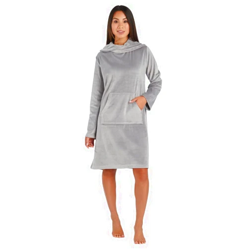 Softies Ultra Soft Snuggle Lounger with Cowl Neck and Kangaroo Pocket, Lightweight & Stretchy Velour Fabric