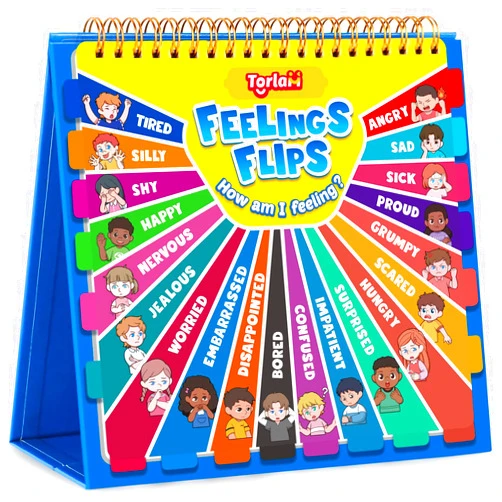 Torlam Feelings and Emotions Book for Kids, Calm Down Corner Supplies, Social Emotional Flipbook Mood Feelings Chart, Toddlers Autism Learning/ADHD Tools for Classroom Preschool Kindergarten
