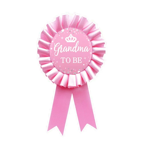 WOWOPA Grandma to Be Pin, Gender Reveals Baby Shower Tinplate Badge Pink Corsage Button Pin, New Grandma Party Gift Decorations Sign - 1Pcs