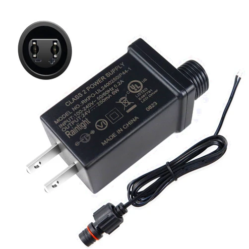 ZHONGCHEN 24V 6W Class 2 Power Supply, IP44 Waterproof Low Voltage Transformer LED Adapter Driver for String Light, Projector Light, Lawn Lamp, Christmas Tree,Inflatable Decorations, etc