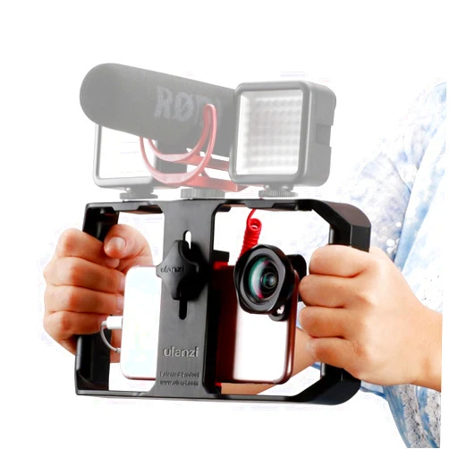 Ulanzi U Rig Pro Video Rig for iPhone, Phone Stabilizer Rig w Triple Cold Shoe Mount,Phone Tripod Mount for iPhone 12 11 Pro Max XS Max X 8 plus OnePlus 7 Pro Samsung Google Pixel Vlogging Filmmaking
