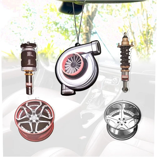 BSAMZO 5Pcs Car Air Freshener Hanging Slice Car Diffuser Ornament Essential Oil Fragrance Hanging Slice, Incense Chips Scented Ornament Essential Pendant Car Interior Accessories
