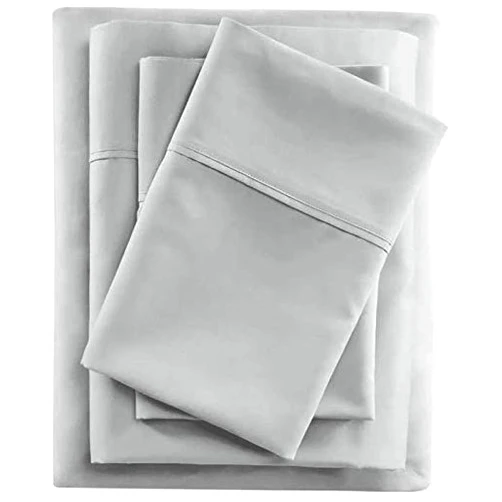 DKS BEDDING 100% Supima Cotton Fitted Sheet for Twin Size Bed - Crisp and Cooling Sateen Weave,100% GOTS Certified Extra Long Staple, Fits 16