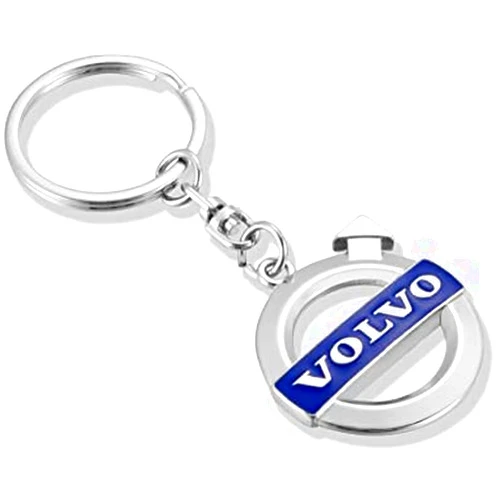 Zbosrma Fit Volvo Logo Key Chain Ring 3D Chrome Metal Car Keychain Keyring Alloy Key Holder For Volvo Car Accessories