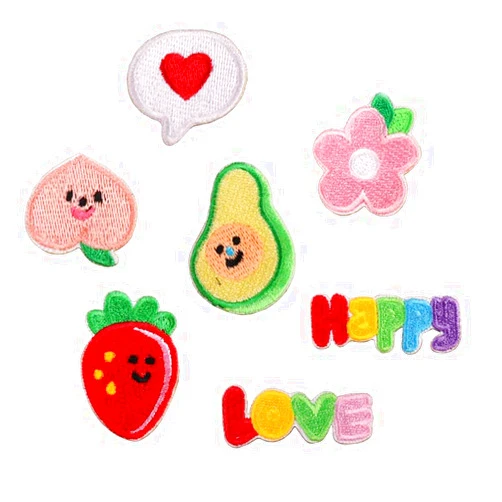 Buer Homie 7 pcs Self-adhesive Patches, Fruit Pattern Clothing Repair Appliques