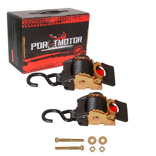 Porotmotor 2 Pack Bolt-On Retractable Ratchet Straps (2