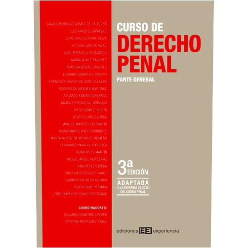 Spanish Edition by Ignacio Berdugo Gómez de la Torre (Author), Luis Arroyo Zapatero (Author), Juan Carlos Ferré Olivé (Author), Nicolás García Rivas (Author), Juan Terradillos Basoco (Author), María Alcale Sánchez (Author), Demelsa Benito Sánchez (Author), Eduardo Demetrio Crespo (Author), Francisco Javier de León Villalba (Author), Rosario de Vicente Martínez (Author), Eduardo Fabián Caparrós (Author), María Soledad Gil Nobajas (Author), Diego Gómez Iniesta (Author), Beatriz López Llorca (Author), Manuel Maroto Calatayud (Author), Nuria Matellanes Rodríguez (Author), Marta Muñoz de Morales Romero (Author), Fernando Navarro Cardoso (Author), Adán Nieto Martín (Author), Miguel Ángel Núñez Paz (Author), Ana Pérez Cepeda (Author), Cristina Rodríguez Yagüe (Author), Carmen Salinero Alonso (Author), Ágata Sanz Hermida (Author), José Ramón Serrano Piedecasas (Author) & 23 more Format: Kindle Edition Curso de Derecho Penal: Parte General (Spanish Edition)