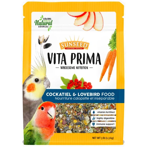 Sunseed Vita Prima Wholesome Nutrition, Cockatiel & Lovebird Food, 3 lb