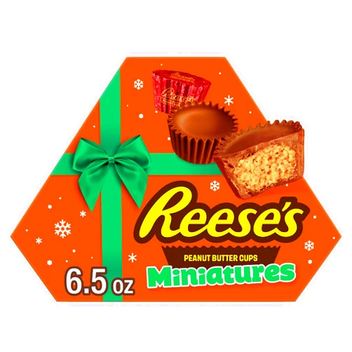 REESE'S Miniatures Milk Chocolate Peanut Butter Cups, Christmas Candy Gift Box, 6.5 oz