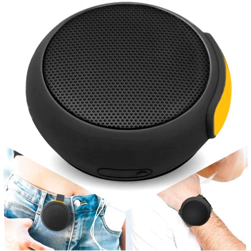 ANCwear Portable Bluetooth Speakers Wireless Mini Speaker with Enhanced Bass, HD Sound, Wearable Speaker with Microphone, 9.5H Playtime, IPX6 Waterproof for Sports, Outdoor Travel (Black)
