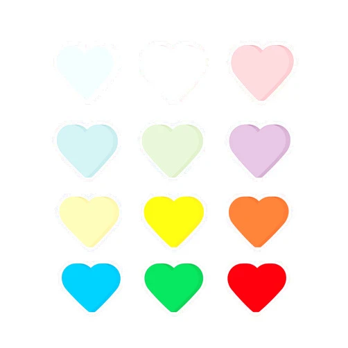 Ezyaid Heart Shaped Paper with Assorted 12 Colors, 360 Sheets Large Size Heart Paper Cutouts for Bulletin Board Display, Cut-Outs Heart Accents for Wall Décor