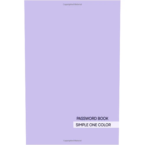 Kim Kam Password Book Lilac- Simple One Color cover series Private Internet Information Keeper: Access Key Organizer Internet Password Logbook + Notes