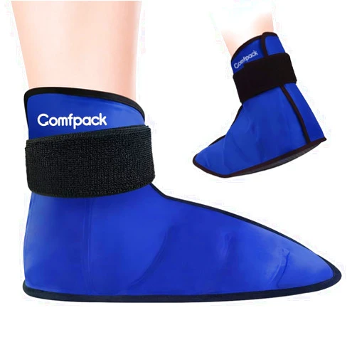 Comfpack Foot Ice Pack Wrap for Plantar Fasciitis, Hot Cold Therapy Gel Ankle Ice Pack Wrap Ice Boot for Foot After Surgery, Plantar Fasciitis, Achilles Tendonitis, Foot Pain, Swelling, Heel Pain