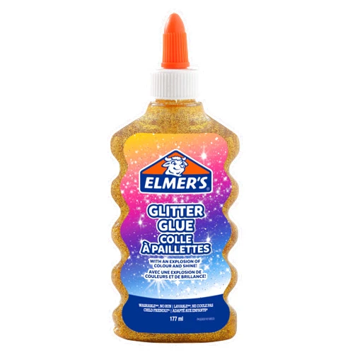 Elmer's PVA Glitter Glue | Gold | 177 ml | Washable & Kid Friendly | Great for Arts & Crafts Projects