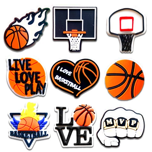 Shiomay Sports Shoe Charms for Clog Sandals Bracelets Decoration, Baseball Softball Football Basketball Soccer Swim Charms