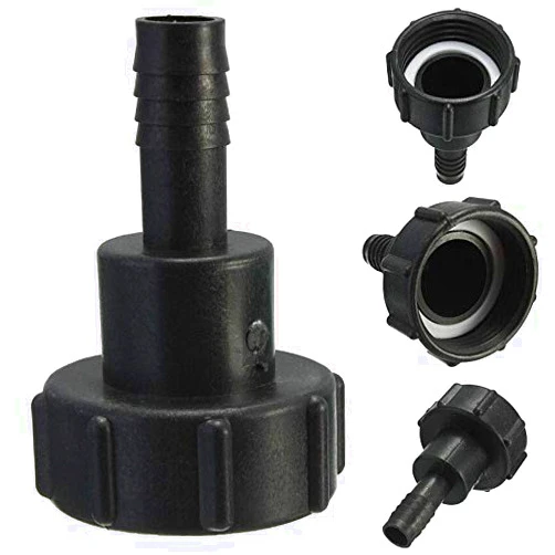 TOOLSTAR TO0LSTAR Tank Hose Adapter, 1000L Plastic IBC Tank Adapter Garden Hose Adapter Hose Connector Fittings Tools 60mm Thread Import to 1/2