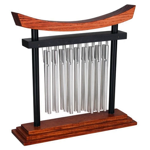 Woodstock Chimes Woodstock Wind Chimes Tranquility Table Chime -Silver Aluminum Solid Rods, Small 9 - Inch Tall, Bell Percussion Instrument for Meditation, Yoga, Classrooms, Offices, Great for Awareness, Relaxation.