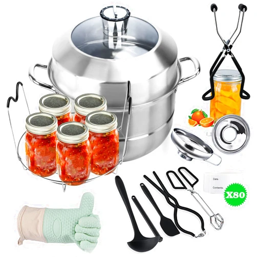 Vigamimn Canning Pot-Canning supplies starter kit, Stainless Steel Canning Tool Kit, Water bath canner with rack for canning
