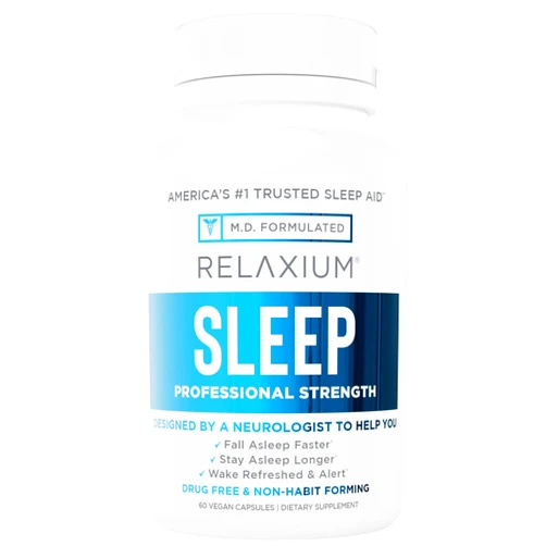 Relaxium Sleep Aid (New and Improved), Dietary Supplement, Non-Habit Forming, Supports Longer and Better Sleep, 60 Capsules, 30-Day Supply