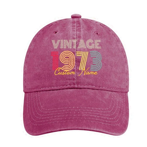 MUHTETA 51st Birthday Gifts Personalized Vintage Hat 51 Years Old Baseball Cap 1973 Hat for Men Women