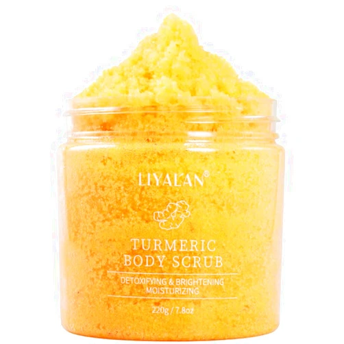 Liyalan Turmeric Body Scrub Moisturizing and Exfoliating Body, Face, Hand, Foot Scrub,Nourishes Skin,Deep Cleansing 7.8oz