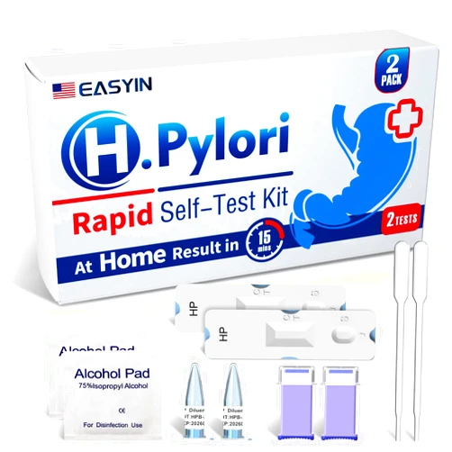 EASYIN H Pylori Test Kit: 2 Pack Helicobacter Pylori Test at Home Results in 10-15 Minutes - Fast & Highly Accurate, Easy to use & Read H-Pylori Test Kit