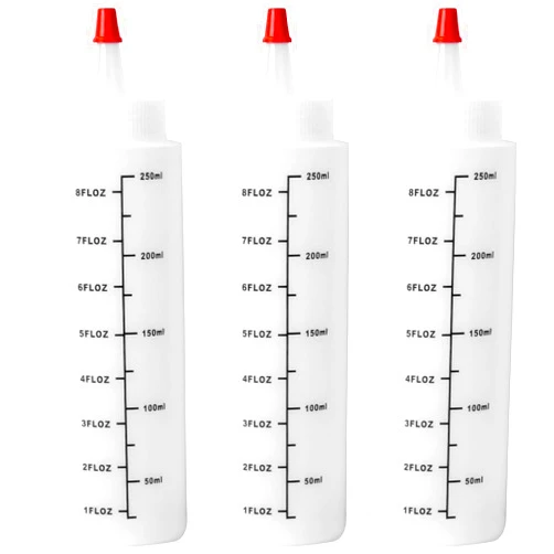 Dokpav 3 Pcs Plastic Squeeze Bottles with Red Cap, Squeeze Condiment Bottles for Ketchup Sauce Dressing Honey Butter, Squeeze Condiment Dispenser of Cooking Painting Crafting(White)