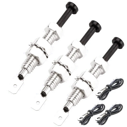 DaierTek Door Pin Switch Car Hood Jamb Auto Alarm Security Adjustable Momentary ON Off 12VDC 20A for Automotive Trunk - 3Pcs