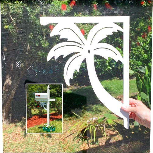 Staggwood Palm Tree Mailbox Bracket. Medium. Long Lasting & Fabulous! 16 X 12 inches