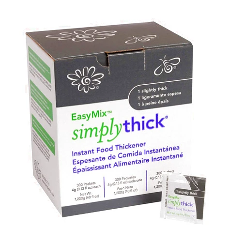 Simply Thick SimplyThick EasyMix | 300 Count of 4g Individual Packets | Gel Thickener for those with Dysphagia & Swallowing Disorders | Creates An IDDSI Level 1 - Slightly Thick Consistency