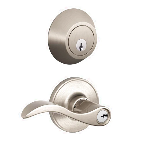 Schlage JC60 V SEV 619 Single Cylinder Keyed Entry Lock Deadbolt, Satin Nickel
