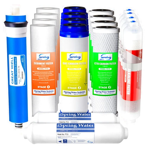iSpring F19K75 2-Year Replacement Supply Set for 6-Stage Reverse Osmosis RO Water Filtration Systems with Alkaline Mineral Filter, 19 Count (Pack of 1), White