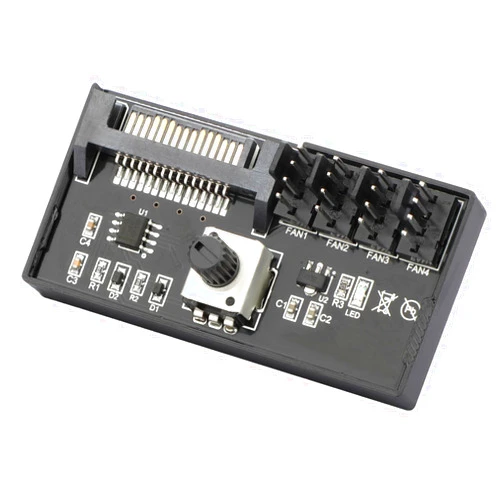 Mugkom 12V 4 Pin PWM Fan Speed Controller, PC Fan Hub Powered by SATA , Maximum Output 60W