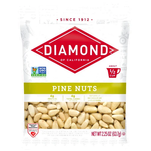 Diamond of California Shelled Pine Nuts, Raw Unsalted Pine Nuts for Pesto, Baking, Snacking, and Salads, 9oz Total / 2.25 oz. Each (4 Pack)