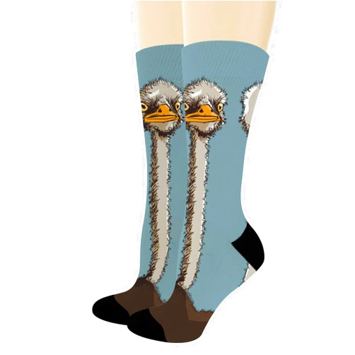 ThisWear Unisex Animal Socks Ornery Ostrich Socks Ostrich Gifts for Animal Lovers Bird Novelty Crew Socks