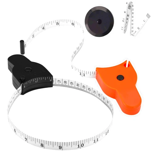 LYTOWN Body Tape Measure, 4Pcs Measuring Tape for Body 60 Inch(150cm), Retractable Soft Body Measurement Tape for Weight Loss, Fitness, Tailoring, Sewing, Crafting Clothes, Black+ Orange