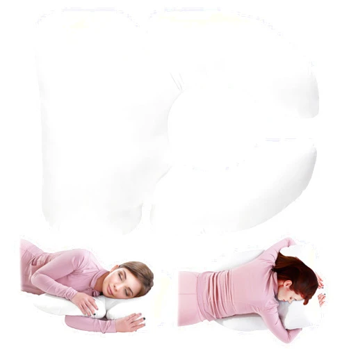 HOMBYS Side and Stomach Pillow for Adult Women, No Pressure on Chest, Abdomen & Arm, Adjustable Height by Zipper, U Shape Design Support Head Neck & Shoulder
