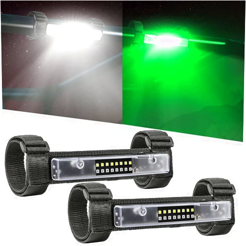 Lumimotor UTV Interior Dome Light Universal Roll Bar Cage Mount UTV Lights for Ranger General Defender Commander Pioneer Talon Yamaha Kawasaki - White/Green (2 Pack)